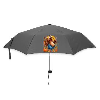 Thanksgiving Truthahn schwanger lustig werdende - Regenschirm (klein) - Grau - Vorne