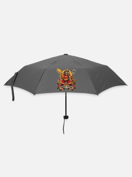 Thanksgiving Truthahn Walross Feuerwehrtrupp - Regenschirm (klein) - Grau