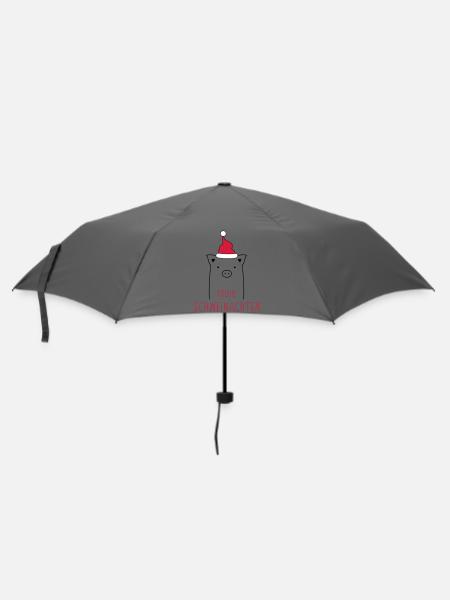 Frohe Weihnachten I Schweinachten Schwein Sau - Regenschirm (klein) - Grau
