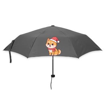 Frecher Weihnachts-Shiba-Hundeschal - Regenschirm (klein) - Grau - Vorne