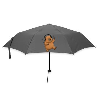 Kapibara Hamster Music Dancing Singing Farm - Umbrella (small) - grey - Front