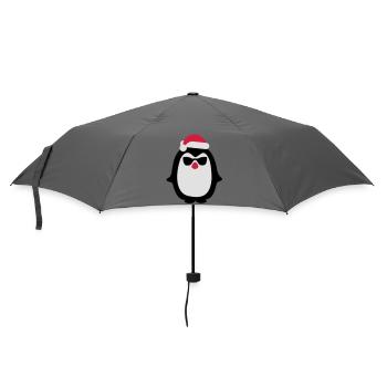 Weihnachtspinguin - Regenschirm (klein) - Grau - Vorne