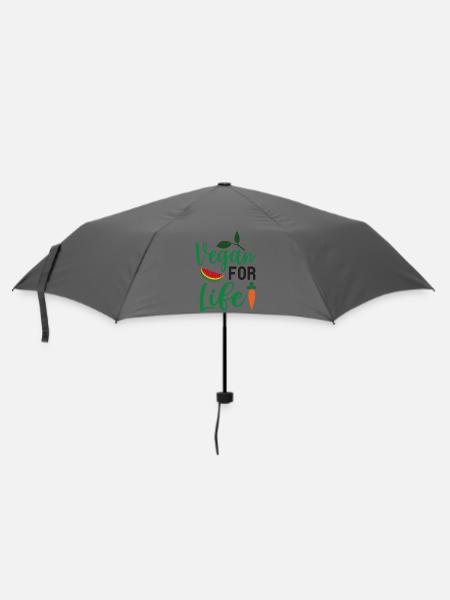 Vegan fürs Leben - Regenschirm (klein) - Grau