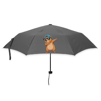 Cool Dabbing Bear Sunglasses Cartoon Art - Umbrella (small) - grey - Front
