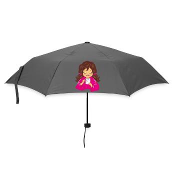 Smiling_girl_is_drinking_coffee - Parapluie standard - bruyère - Devant