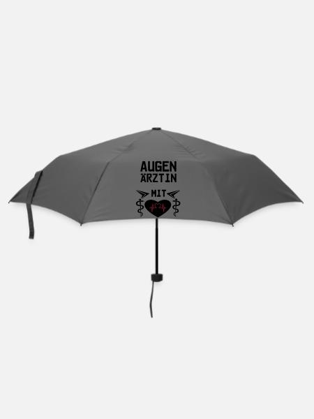 Augenärztin mit Herz Geschenk - Regenschirm (klein) - Grau