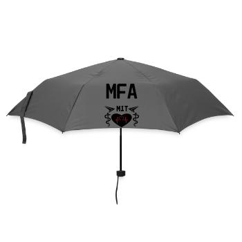 MFA mit Herz Geschenk Medizin Spruch - Regenschirm (klein) - Grau - Vorne