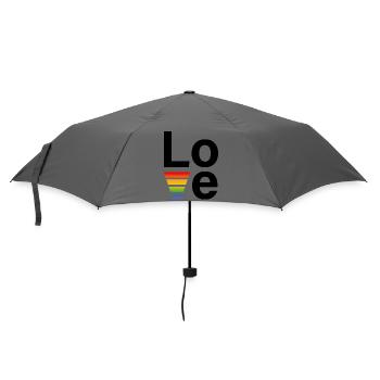 LGBT Regenbogen love Shirt - Regenschirm (klein) - Grau - Vorne