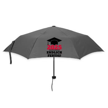 Doktorhut 2025 Endlich Fertig Geschenk Studenten  - Regenschirm (klein) - Grau - Vorne