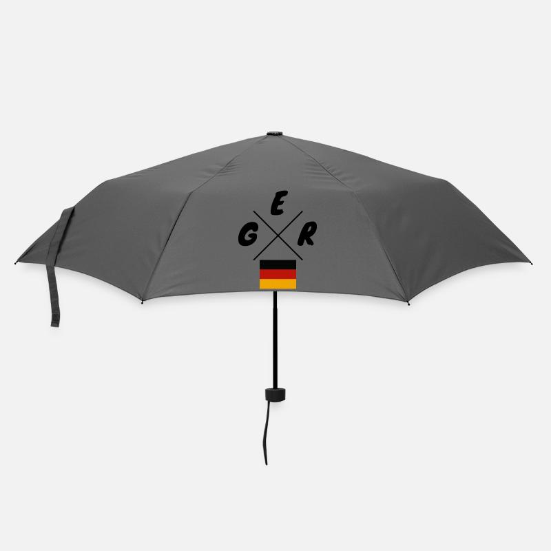 Deutsche Flaggen GER Schriftzug - Regenschirm (klein) - Grau