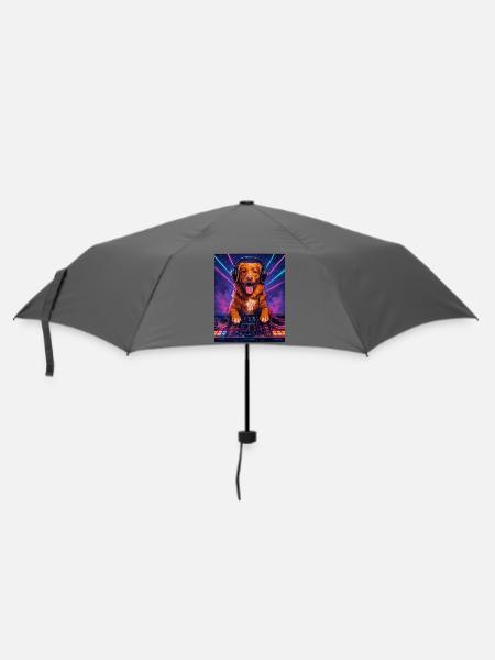 Nova Scotia Toller DJ Hund witzig positiv Geschenk - Regenschirm (klein) - Grau