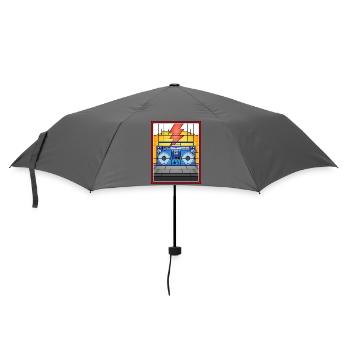 Stained Glass Boombox Illustration - Umbrella (small) - grey - Front