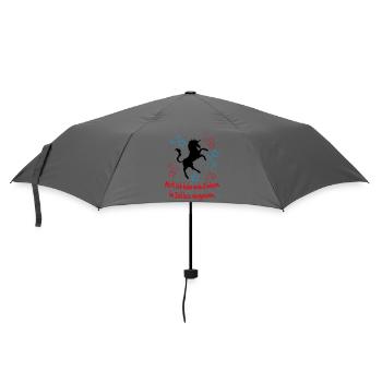 Einhorn im Schloss vergessen Unicorn Sprüche - Regenschirm (klein) - Grau - Vorne