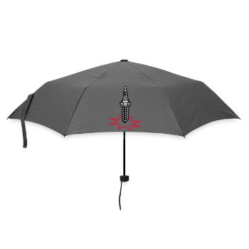 Zündkerze mit Zündfunken - Regenschirm (klein) - Grau - Vorne