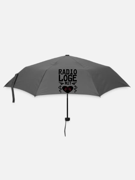 Radiologe mit Herz Geschenk - Regenschirm (klein) - Grau