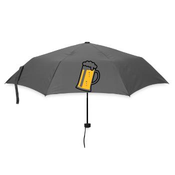 Maßkrug (Bier / Bierseidel / Bierglas / R /// 2C)  - Regenschirm (klein) - Grau - Vorne