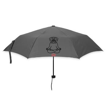 Pug Yoga Meditation Outline - Umbrella (small) - grey - Front