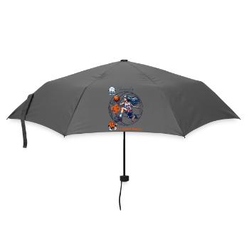 Dynamische Weibliche Basketball-Meisterin Illustration - Regenschirm (klein) - Grau - Vorne