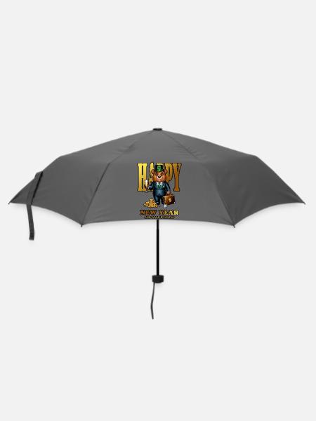 Neujahr Glücks Bär - Regenschirm (klein) - Grau