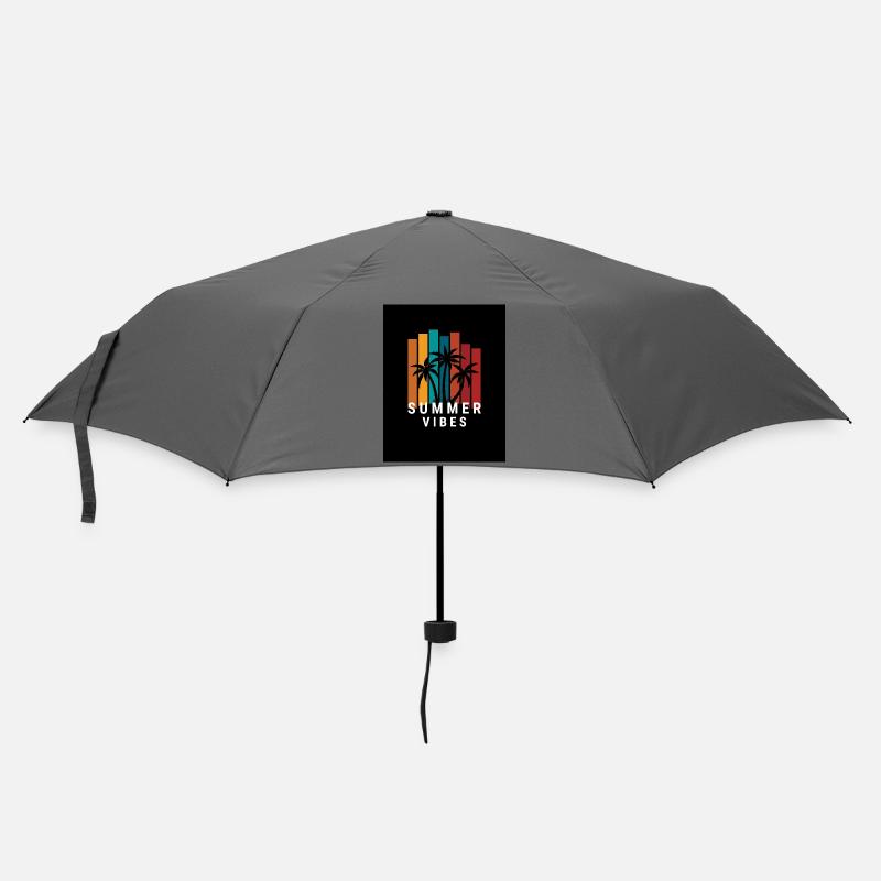 Summer vibes with palm trees and color blocks - Umbrella (small) - grey