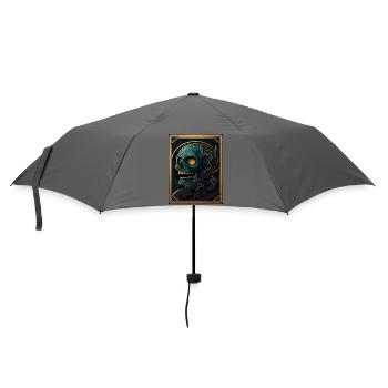 Glas Fenster Totenkopf - Regenschirm (klein) - Grau - Vorne