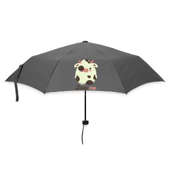 Kuh - Regenschirm (klein) - Grau - Vorne