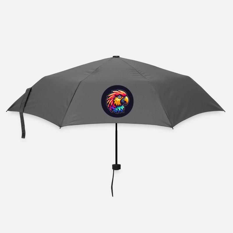 Papagei Ara Kopf bunt Cartoon Comic - Regenschirm (klein) - Grau