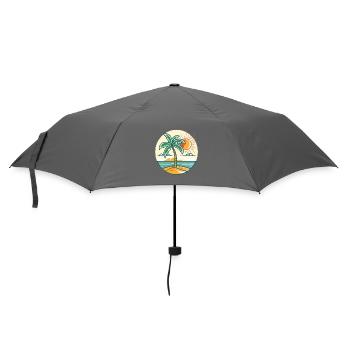 Island palm tree at sunset - Umbrella (small) - grey - Front