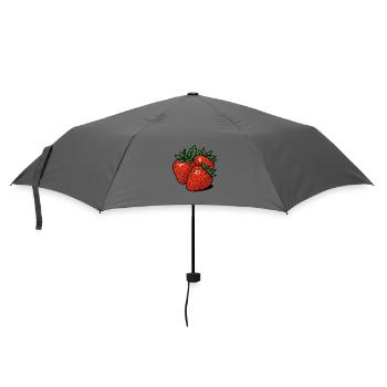 Lebendige Erdbeeren Illustration für Mode - Regenschirm (klein) - Grau - Vorne