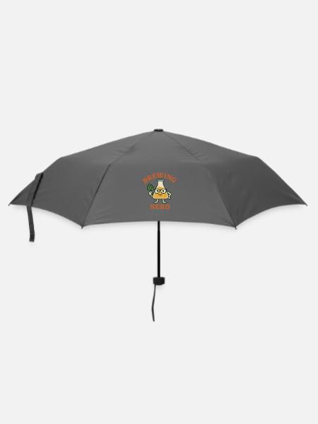 Biernerd mit Hopfenbrille - Regenschirm (klein) - Grau