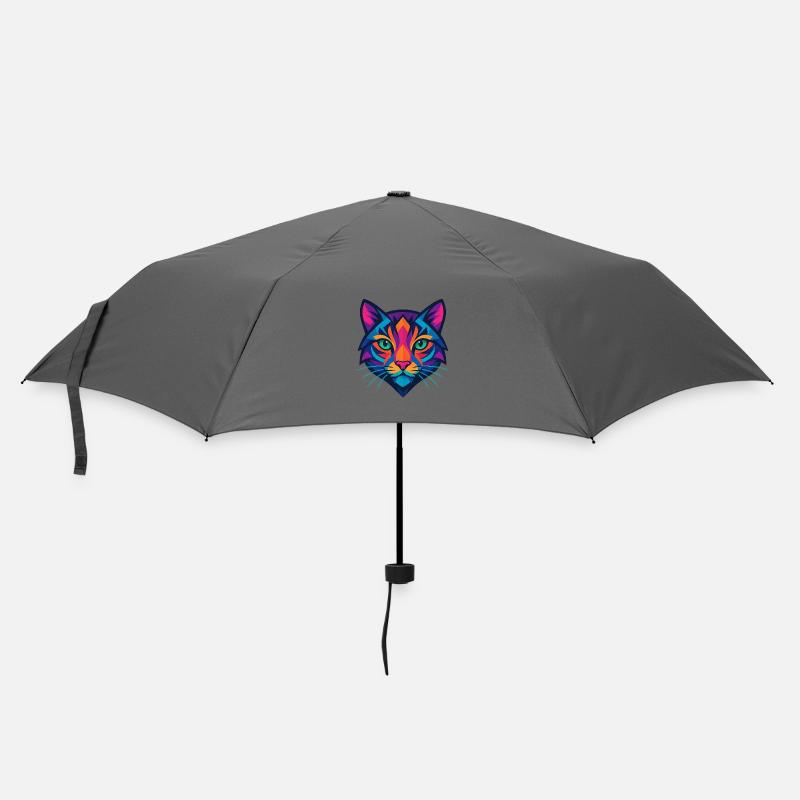 Visage géométrique coloré de chat - Parapluie standard - bruyère