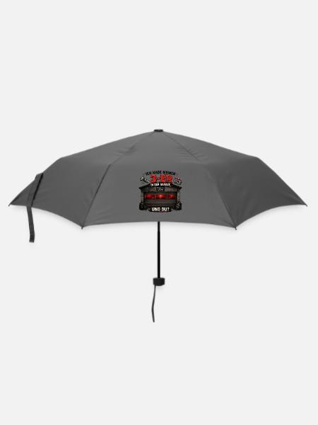 3-ER in der Garage – Humor-Design - Regenschirm (klein) - Grau