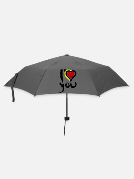 Je t’aime Heart Abstract Art Saint-Valentin - Parapluie standard - bruyère