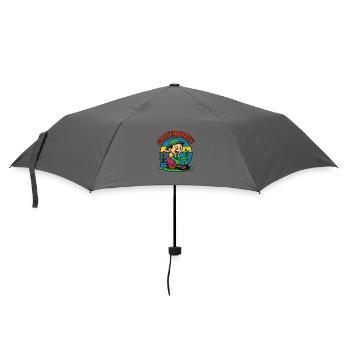 Gartenarbeit Cartoon mit Pflanze - Regenschirm (klein) - Grau - Vorne