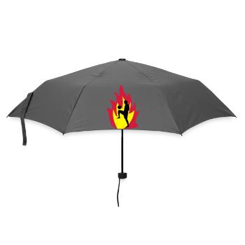 Fussball Feuer - Regenschirm (klein) - Grau - Vorne