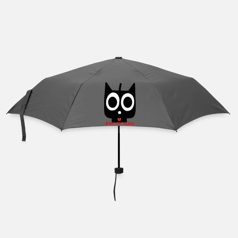 schwarze Katze - Regenschirm (klein) - Grau