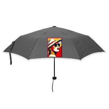 Popart Dame avec chapeau lunettes de soleil Portrait Mode - Parapluie standard - bruyère - Devant