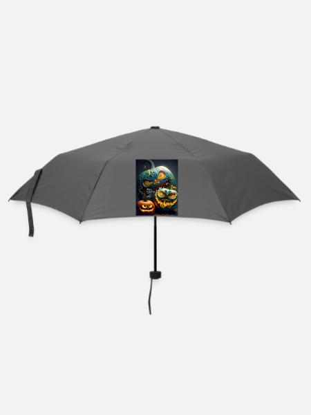 Glowing Halloween Pumpkins - Umbrella (small) - grey