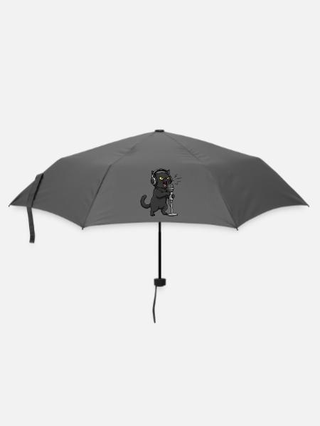 Vocal Shred, Chat singt Musik - Regenschirm (klein) - Grau
