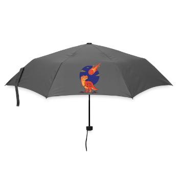 Die Lage ist nicht optimal - Dinosaurier Meteorit - Regenschirm (klein) - Grau - Vorne