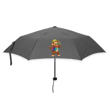 Abenteueraffe Entdecker - Regenschirm (klein) - Grau - Vorne