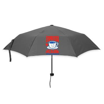 Espresso Has the Floor – Kaffeehumor - Regenschirm (klein) - Grau - Vorne