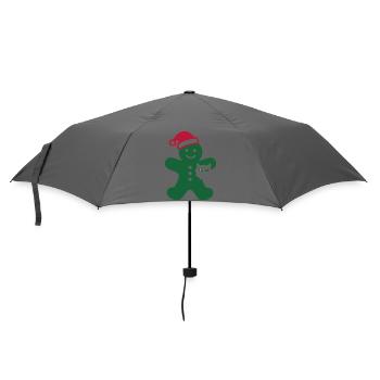 Lebkuchenmann Katze Grafik - Regenschirm (klein) - Grau - Vorne