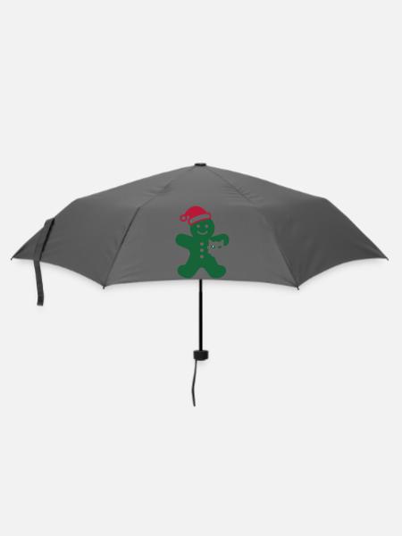 Lebkuchenmann Katze Grafik - Regenschirm (klein) - Grau