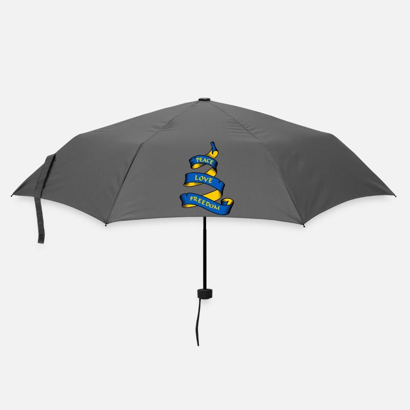 Curl-Banner mit Text Ukraine - Regenschirm (klein) - Grau