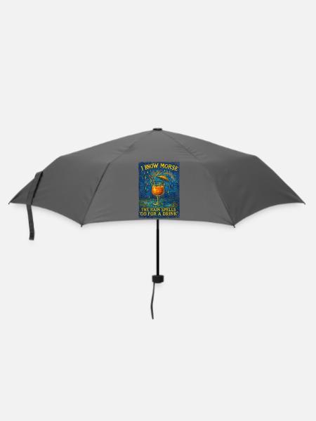 Rainy Morse Cocktail-Kunst - Regenschirm (klein) - Grau