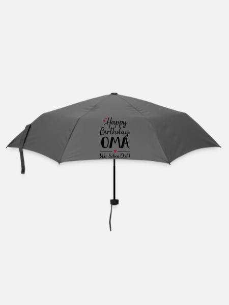 Happy Birthday Oma Geburtstag - Regenschirm (klein) - Grau