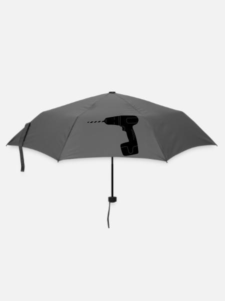 Werkzeugbohrer-Logo - Regenschirm (klein) - Grau