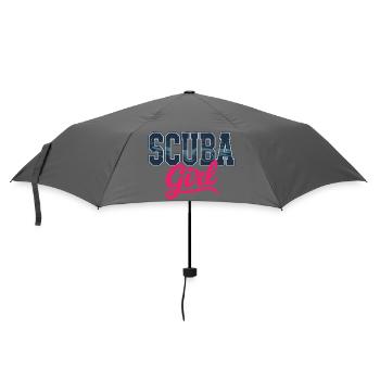 Scuba Girl Tauch-Design - Regenschirm (klein) - Grau - Vorne