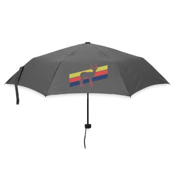 Antilope Retro Streifen – Safari Wildtier - Regenschirm (klein) - Grau - Vorne
